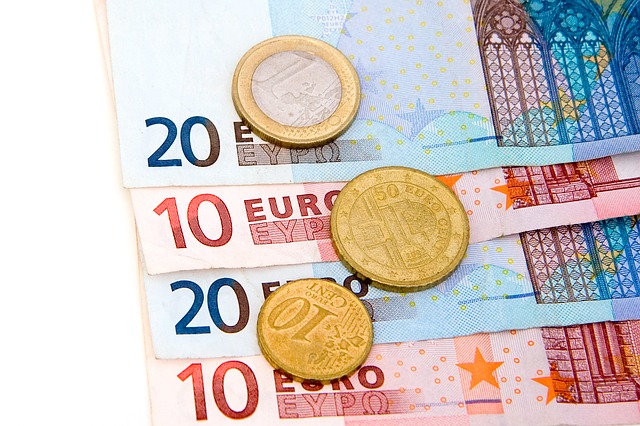 bankovky, mince, eura